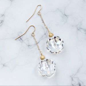 Handmade Clear and Gold Earrings